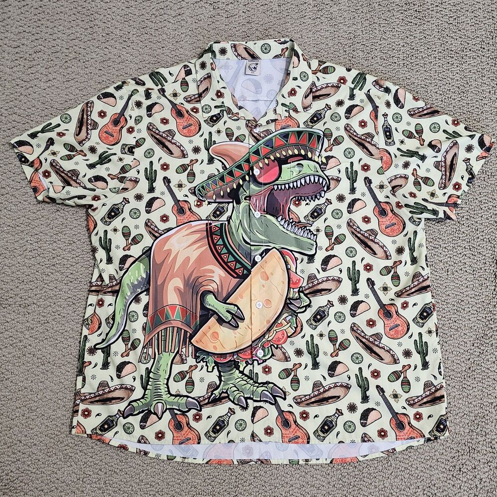 Hardaddy Taco Tequila Dinosaur Men's Shirt Size 2XL
